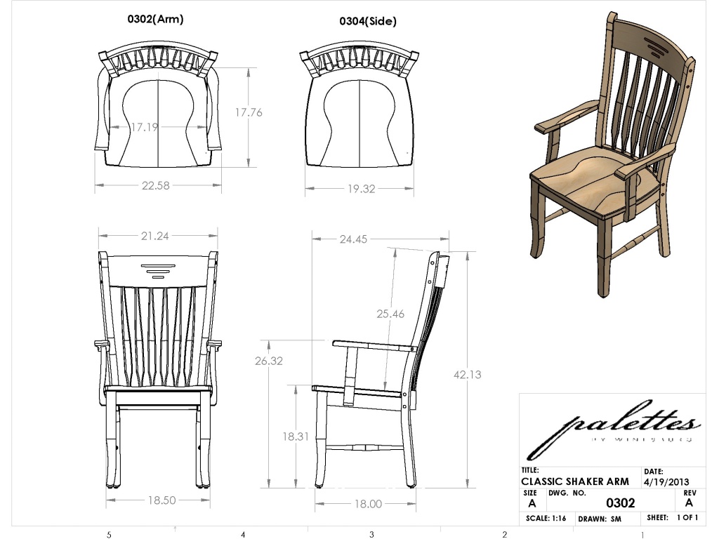 MAVIN Shaker Arm Chair, alternate view 2